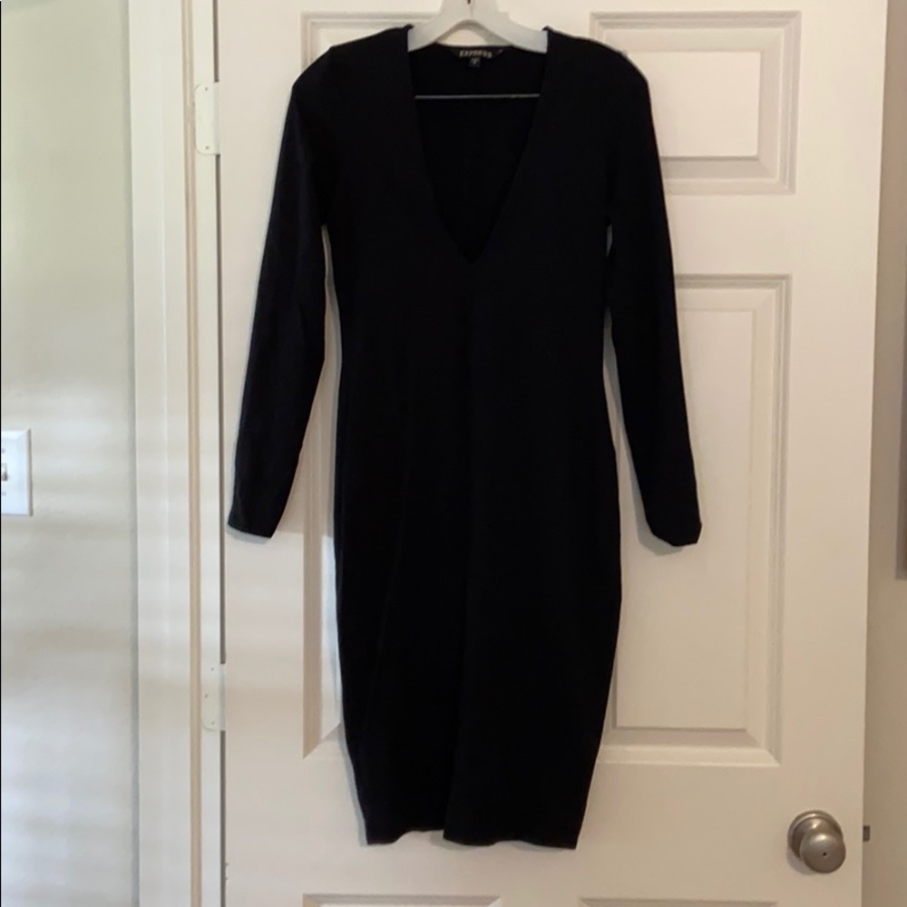 Express Bodycon Vneck dress small